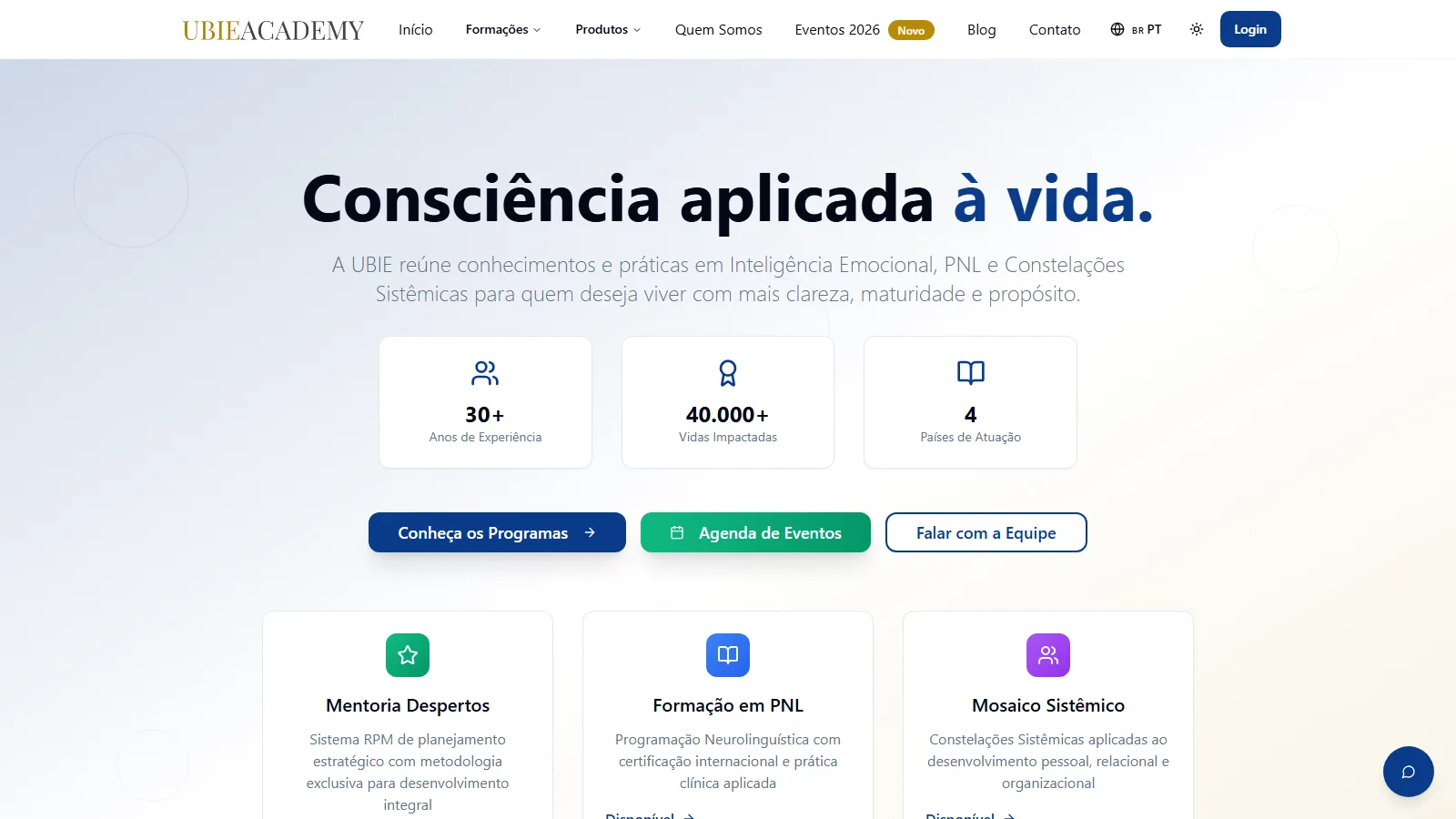 Tela do projeto Portal UBIE